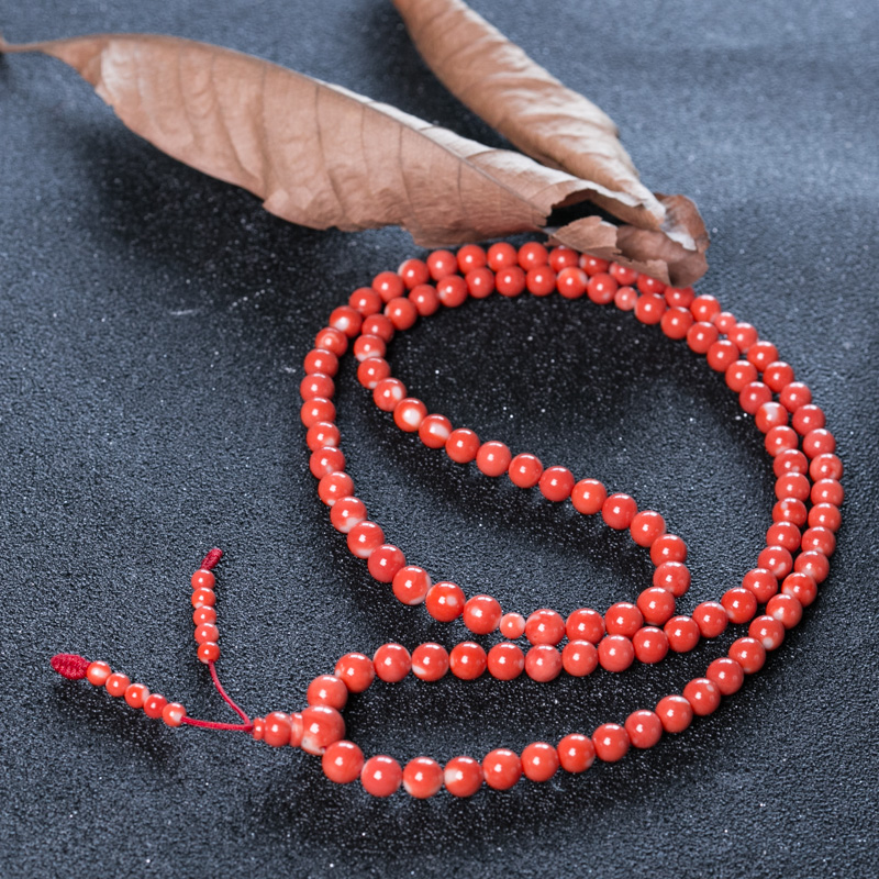 6mmMOMO珊瑚佛珠-红掌柜