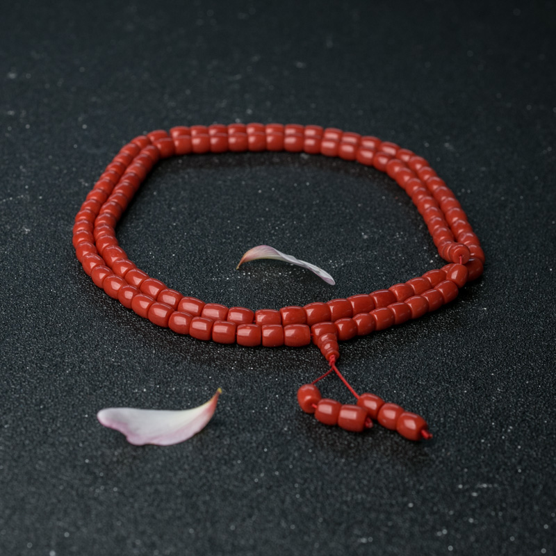 沙丁珊瑚108佛珠-红掌柜
