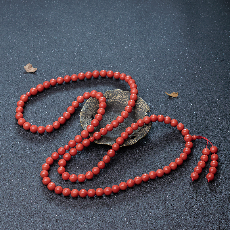 9.5mm沙丁珊瑚佛珠-红掌柜