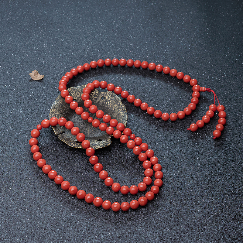 沙丁珊瑚108佛珠-红掌柜