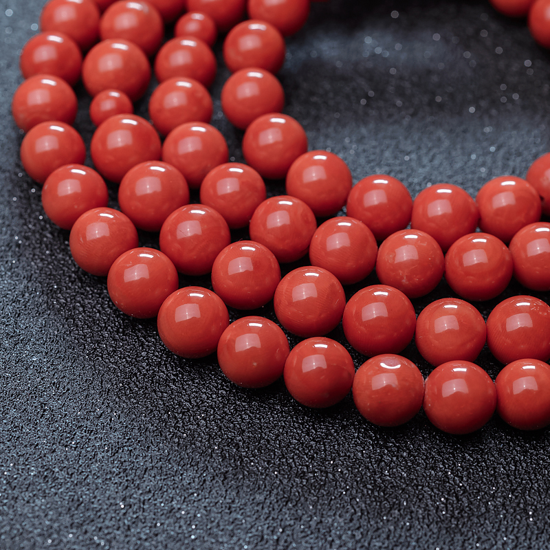 9.5mm天然沙丁珊瑚108佛珠-红掌柜