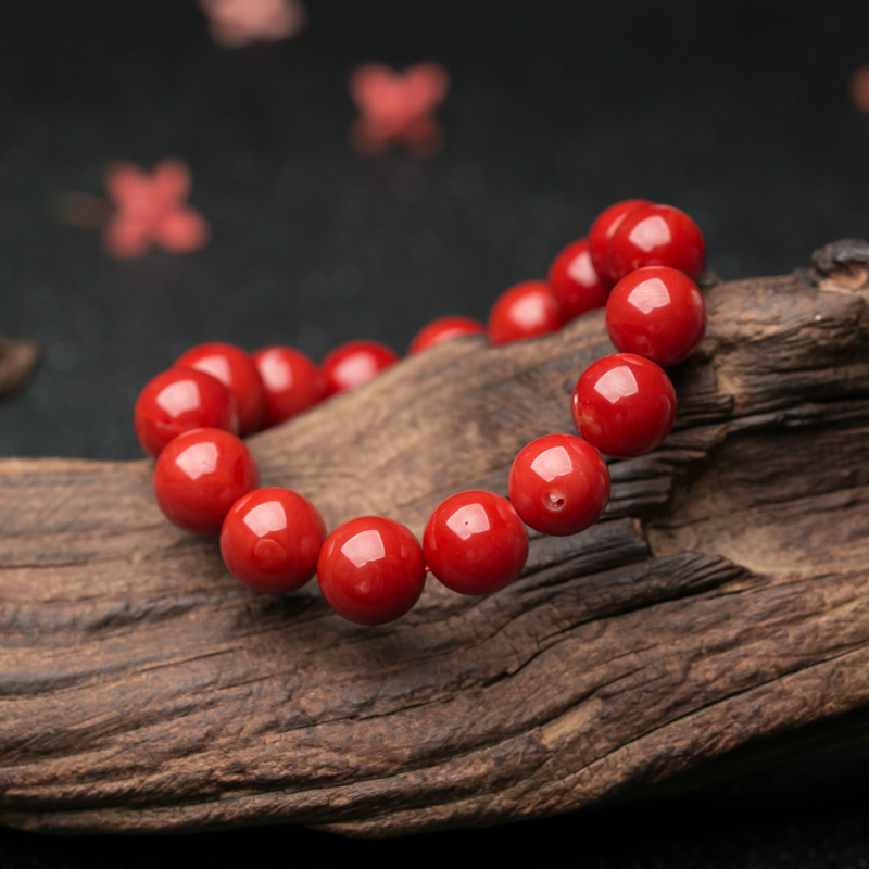 阿卡珊瑚单圈手串-红掌柜