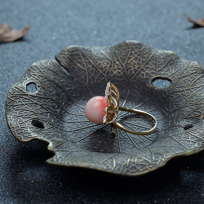 天然珊瑚戒指-红掌柜