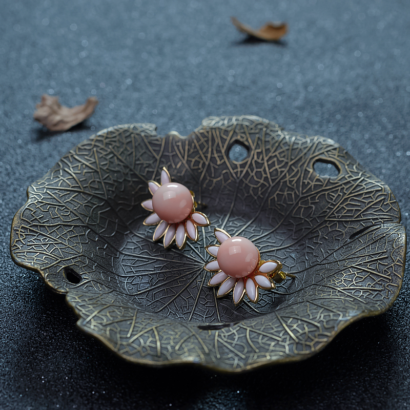 深水珊瑚耳钉-红掌柜