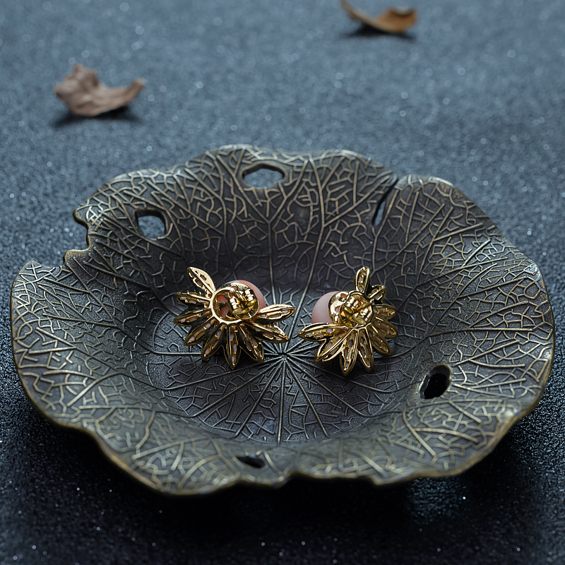 深水珊瑚耳钉-红掌柜