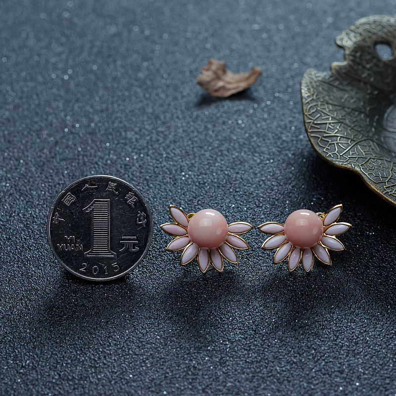 台湾天然珊瑚耳钉-红掌柜