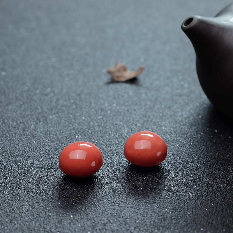 珊瑚戒面（两件）-红掌柜