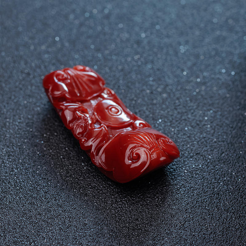 阿卡牛血红珊瑚吊坠-红掌柜