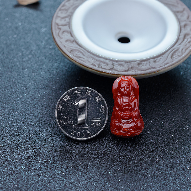 阿卡牛血红珊瑚吊坠-红掌柜