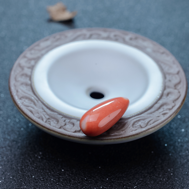 台湾天然MOMO珊瑚戒面-红掌柜