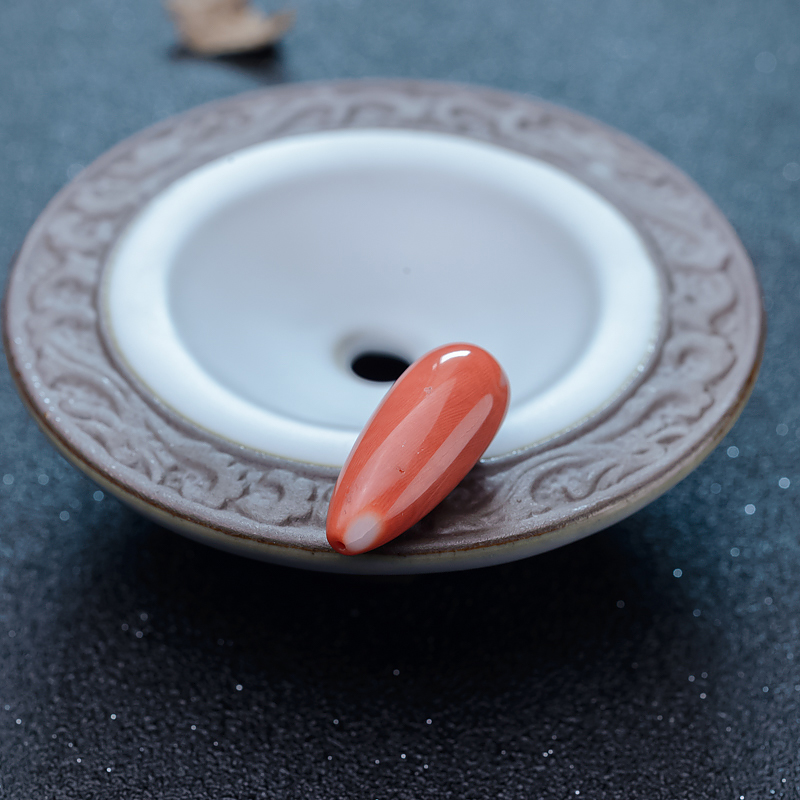 MOMO珊瑚水滴戒面-红掌柜