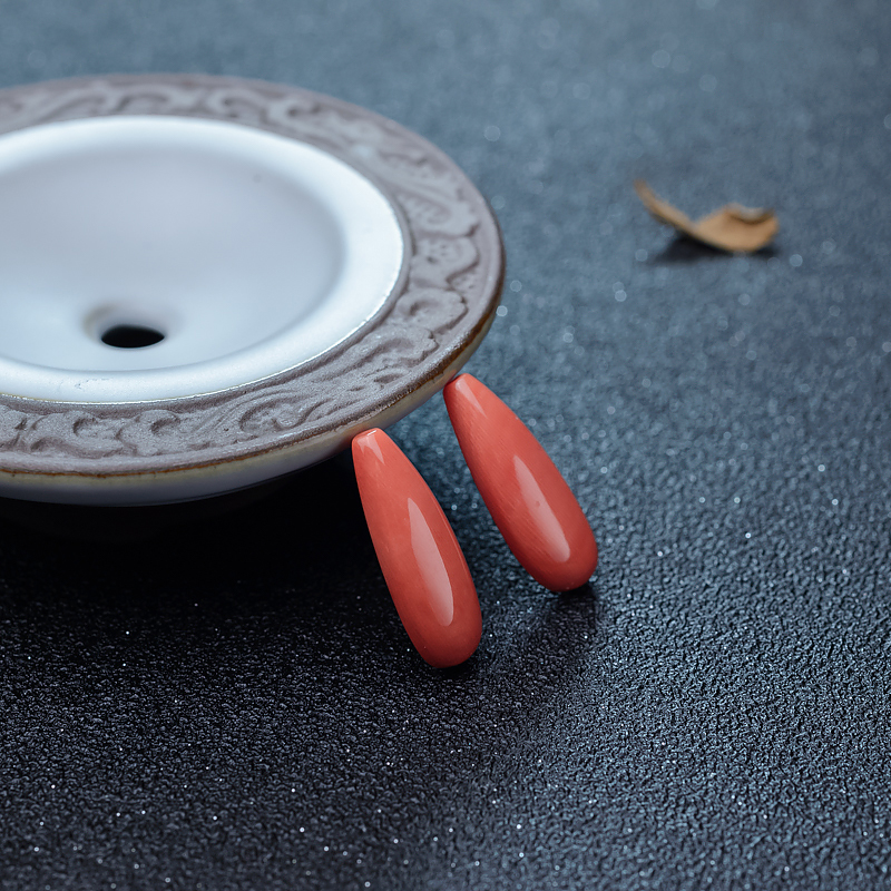 台湾MOMO珊瑚水滴戒面-红掌柜