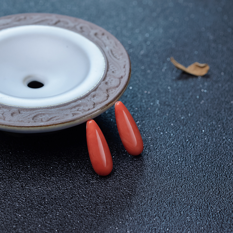 台湾MOMO珊瑚水滴戒面-红掌柜