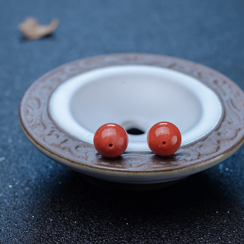 意大利天然珊瑚圆珠-红掌柜