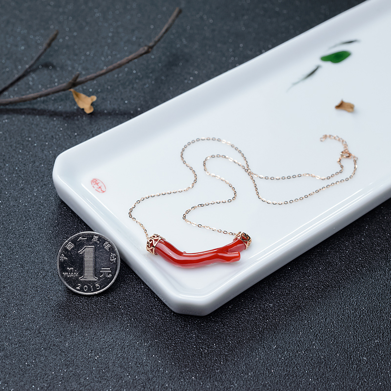 阿卡红珊瑚锁骨链-红掌柜