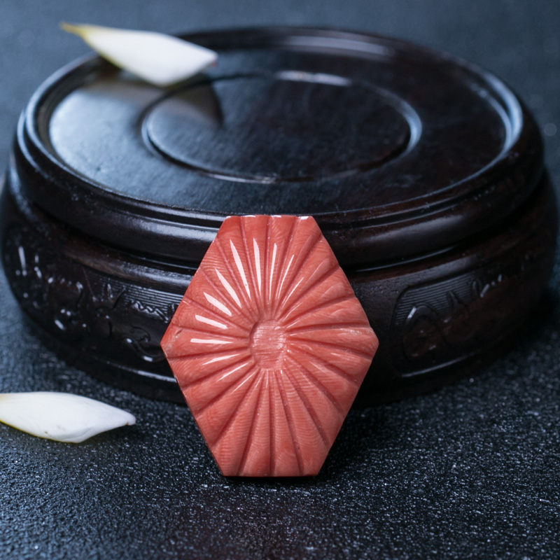 珊瑚戒面-红掌柜