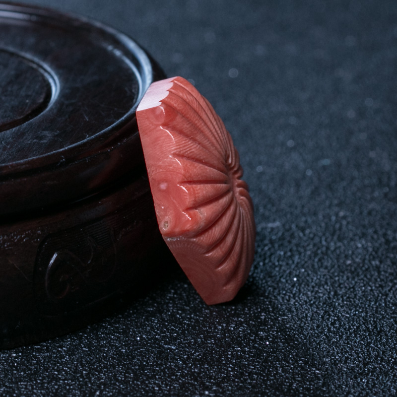 天然台湾珊瑚戒面-红掌柜