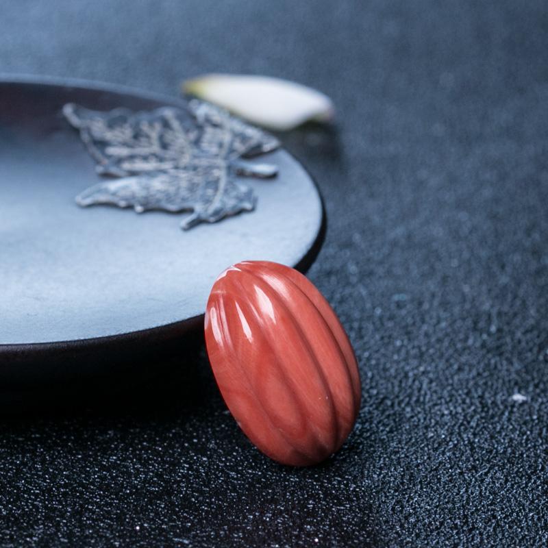 天然珊瑚戒面-红掌柜