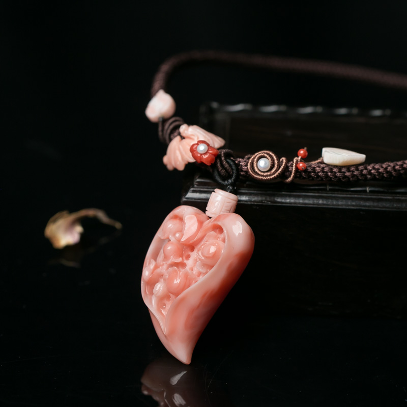 珊瑚心形项链-红掌柜