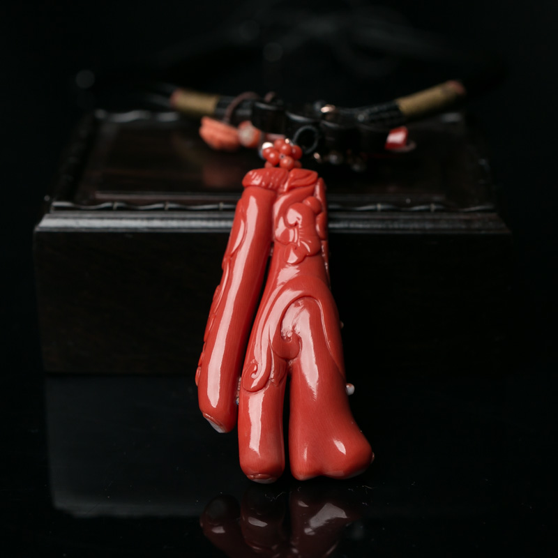 台湾珊瑚如意幸福项链-红掌柜