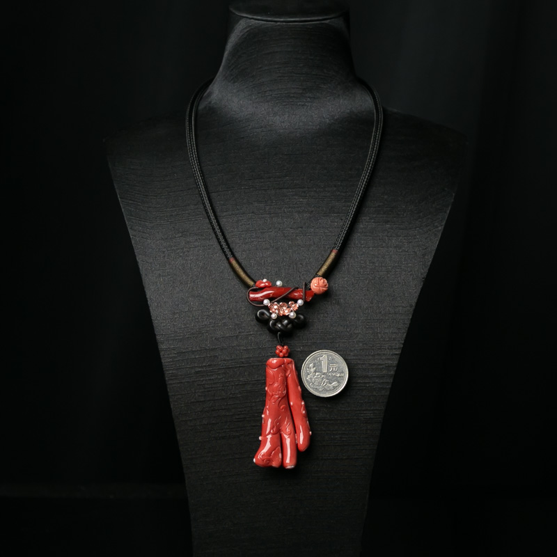 MOMO珊瑚如意幸福项链-红掌柜