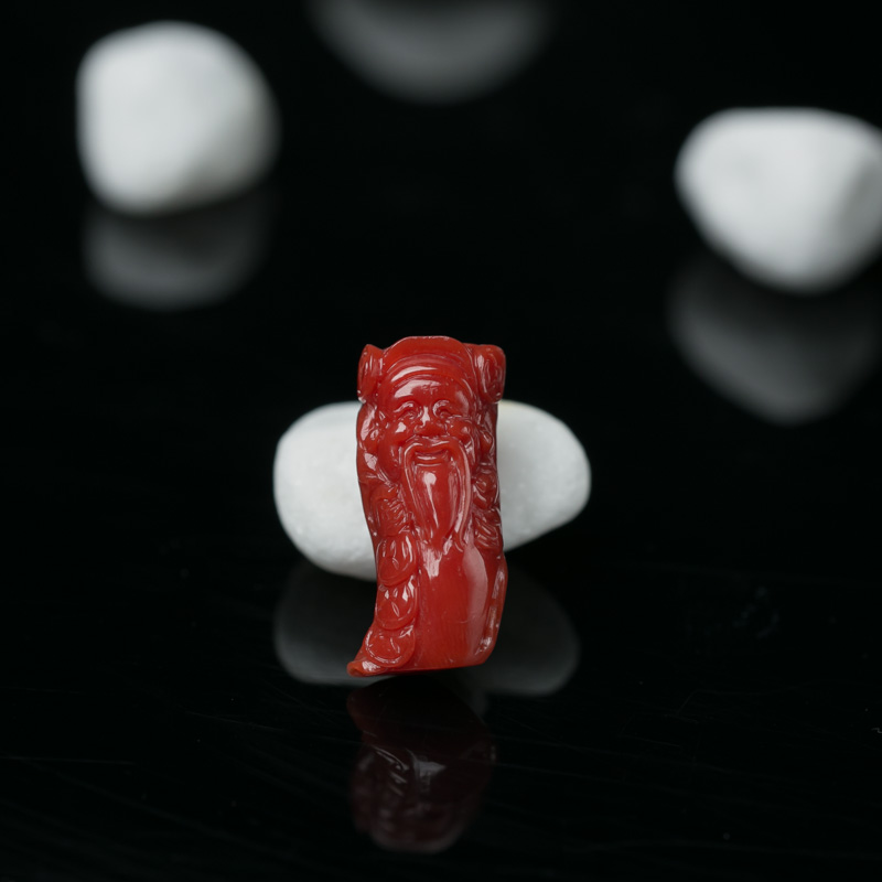 沙丁珊瑚财神吊坠-红掌柜