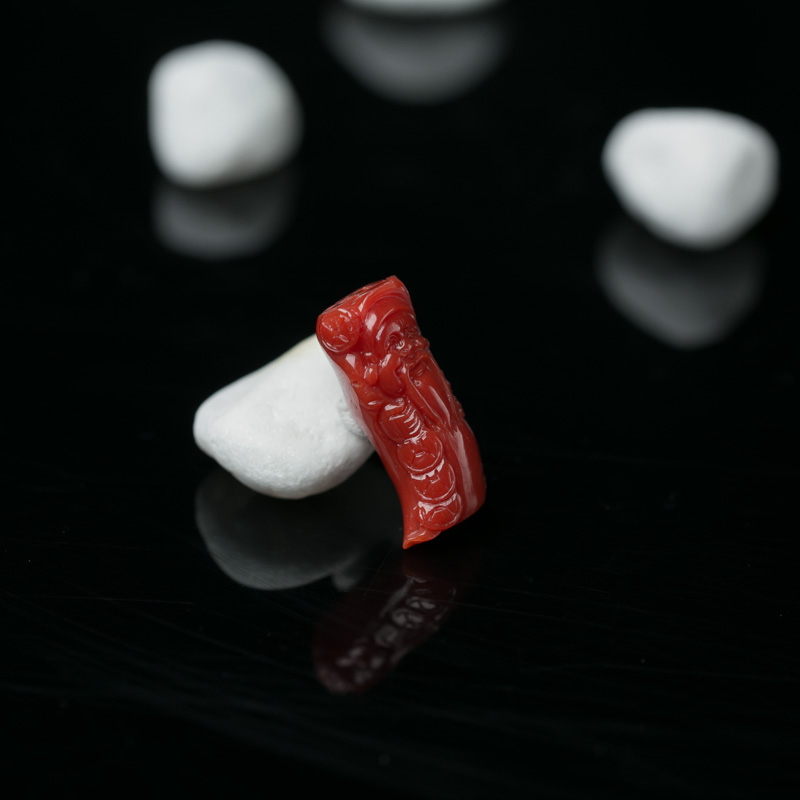 天然珊瑚财神吊坠-红掌柜