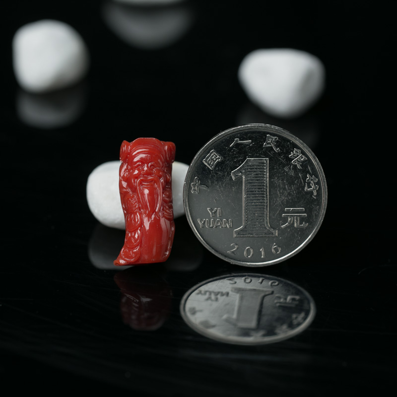 天然珊瑚财神挂坠-红掌柜