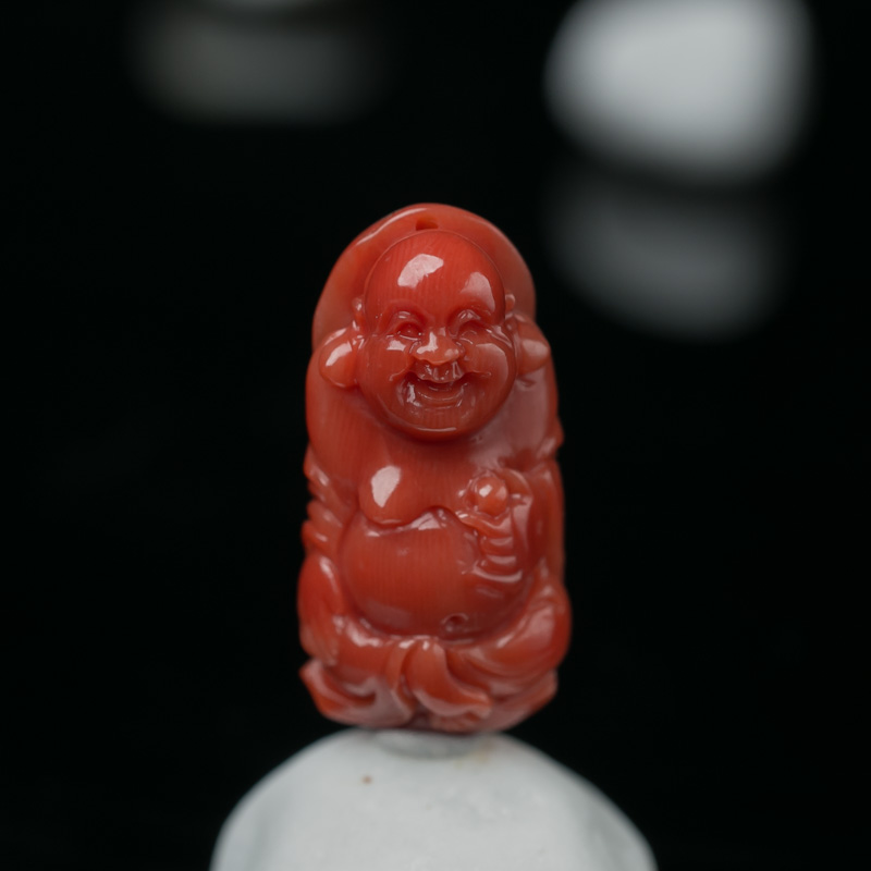 沙丁珊瑚佛挂坠-红掌柜