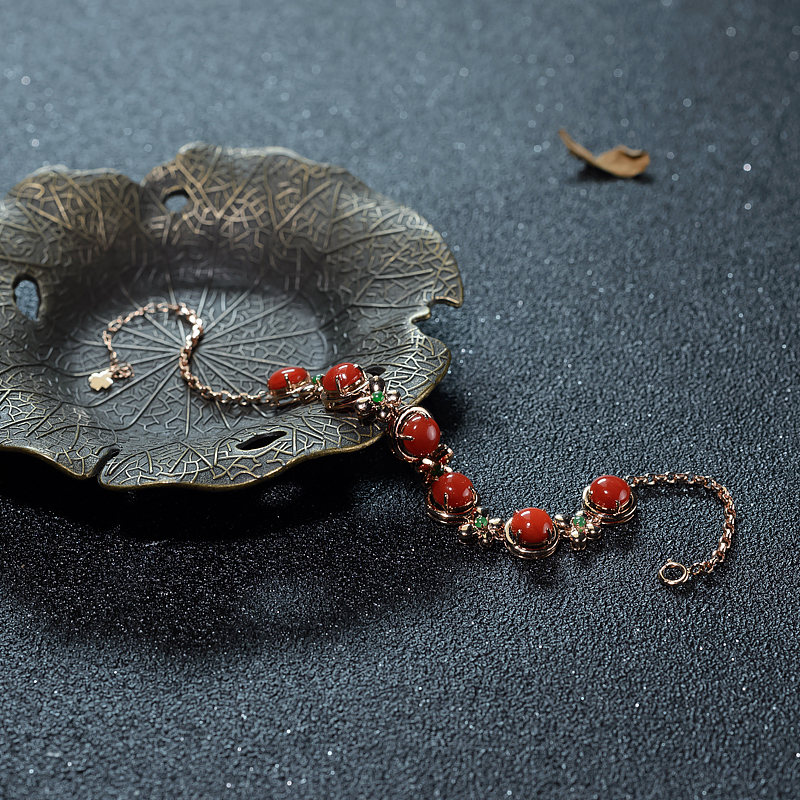 18K天然日本珊瑚手链-红掌柜