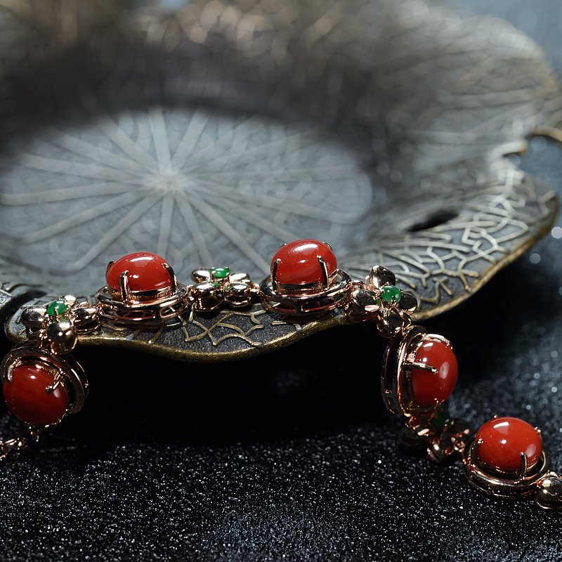 天然日本阿卡珊瑚手链-红掌柜