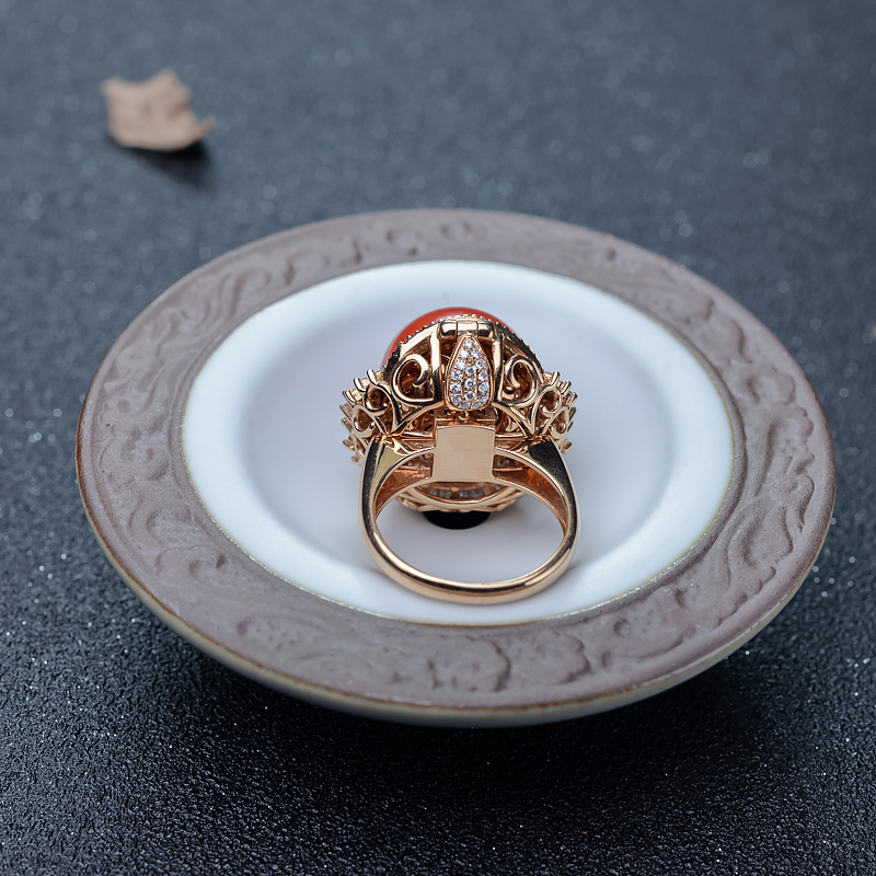 18K阿卡珊瑚吊坠-红掌柜