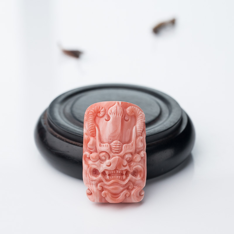 深水珊瑚仿古兽吊坠-红掌柜