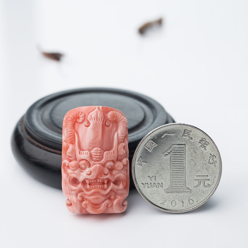 深水珊瑚仿古兽吊坠-红掌柜