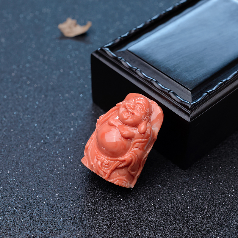 天然台湾MOMO珊瑚吊坠-红掌柜 