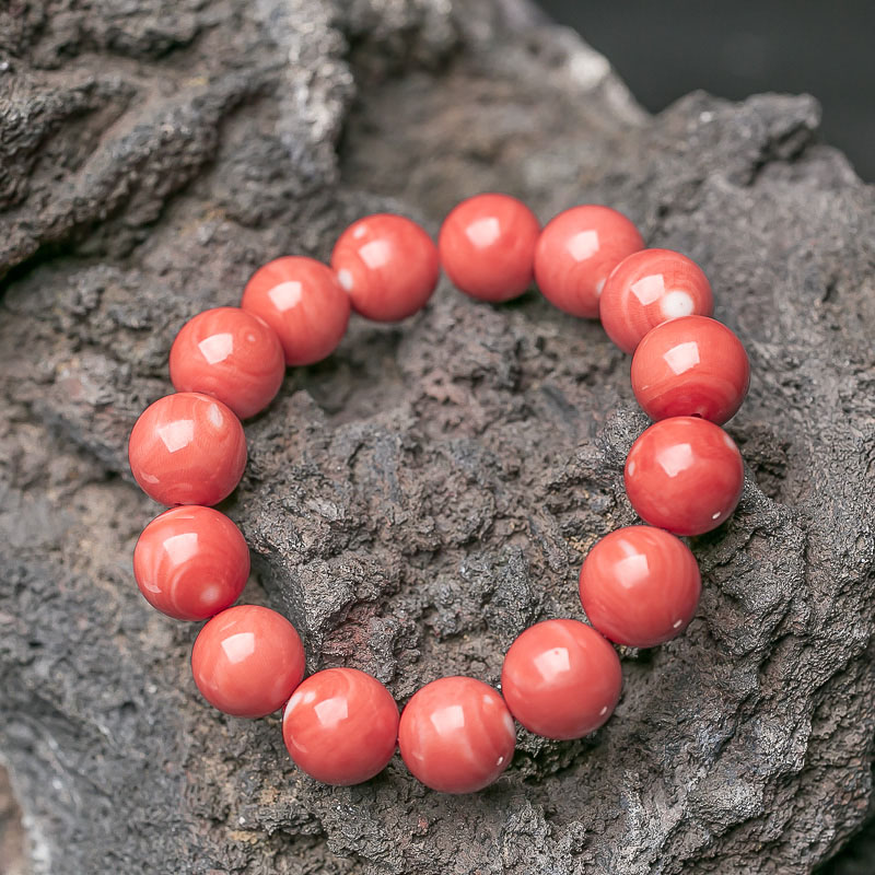 13mmMOMO珊瑚单圈手串-红掌柜