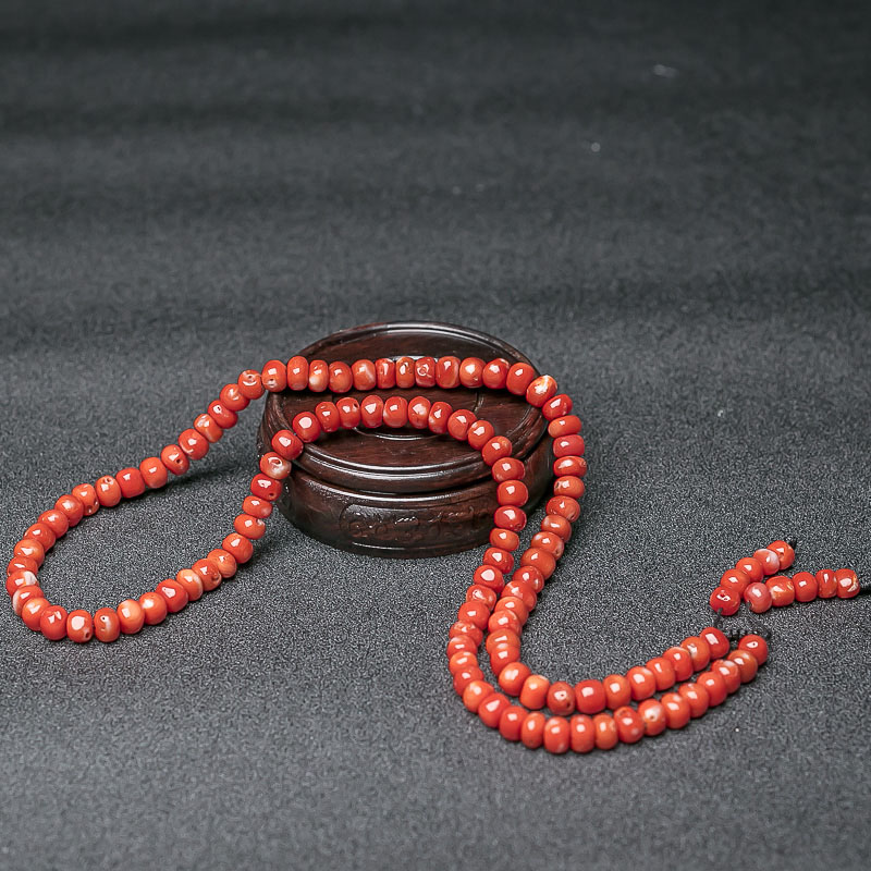 阿卡珊瑚鼓珠佛珠-红掌柜