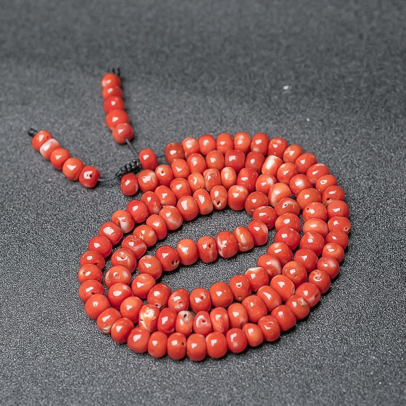 阿卡珊瑚鼓珠佛珠-红掌柜