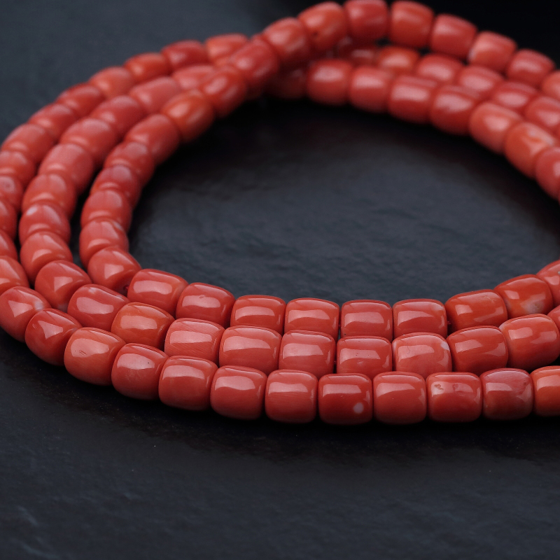 天然红珊瑚桶珠佛珠-红掌柜