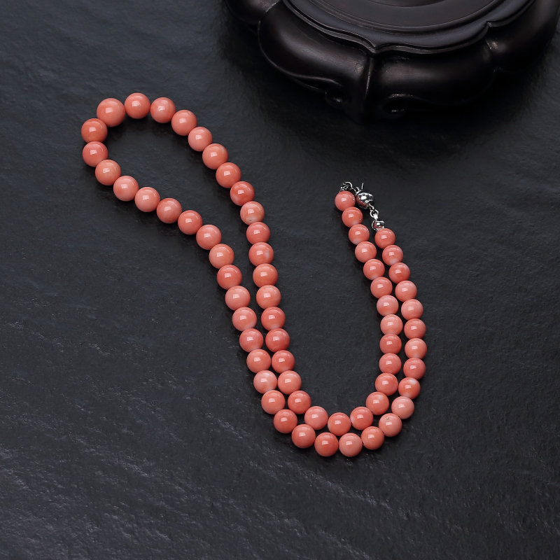 天然MOMO粉色珊瑚塔链-红掌柜