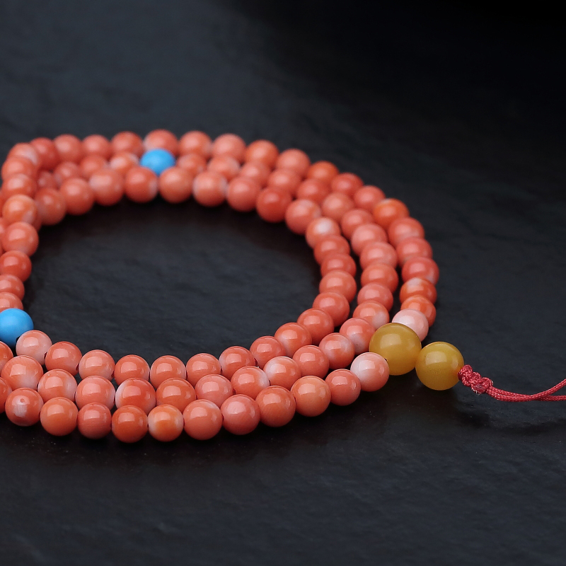 天然MOMO珊瑚佛珠-红掌柜