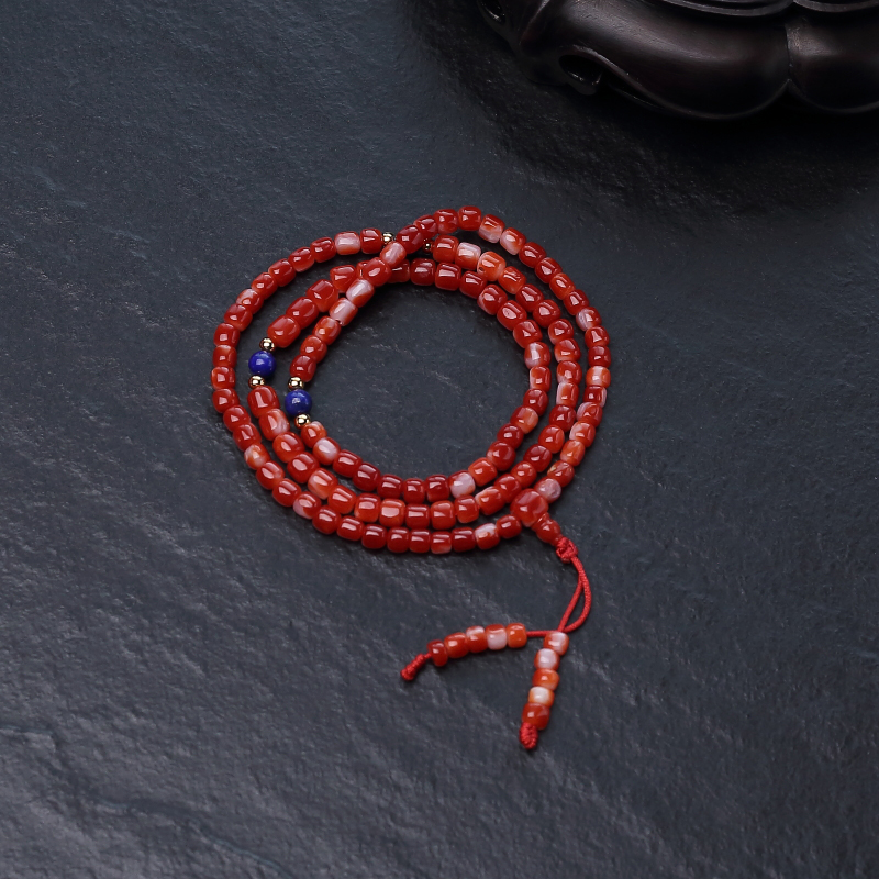 阿卡红珊瑚苹果珠108佛珠-红掌柜