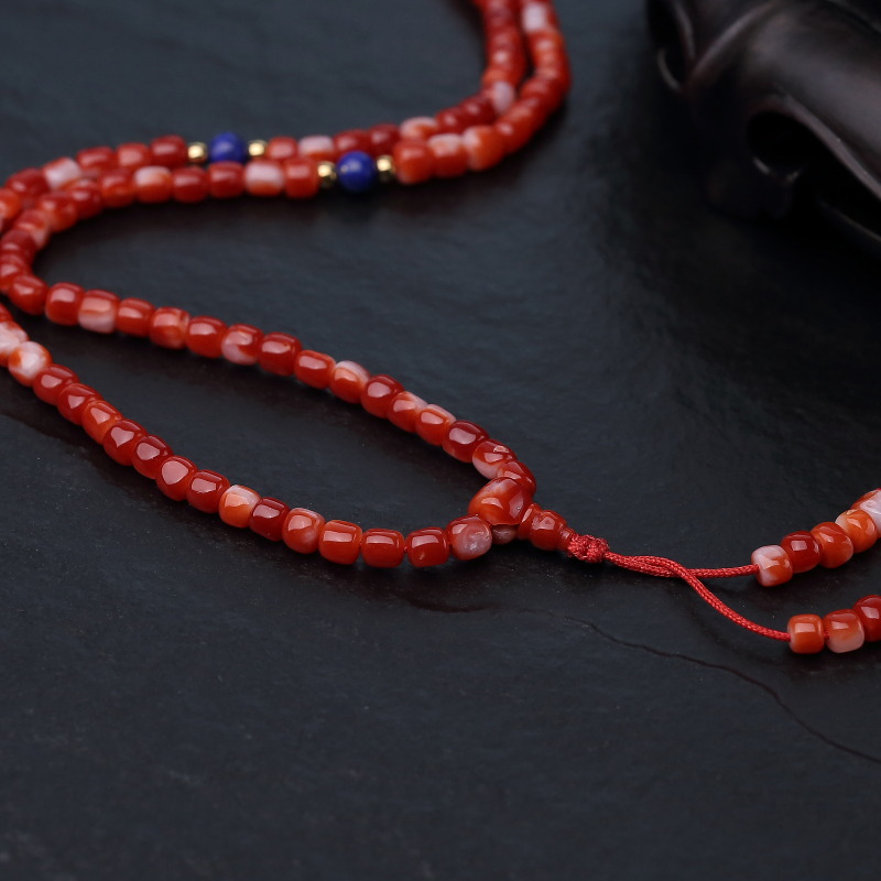 天然红珊瑚苹果珠108佛珠-红掌柜