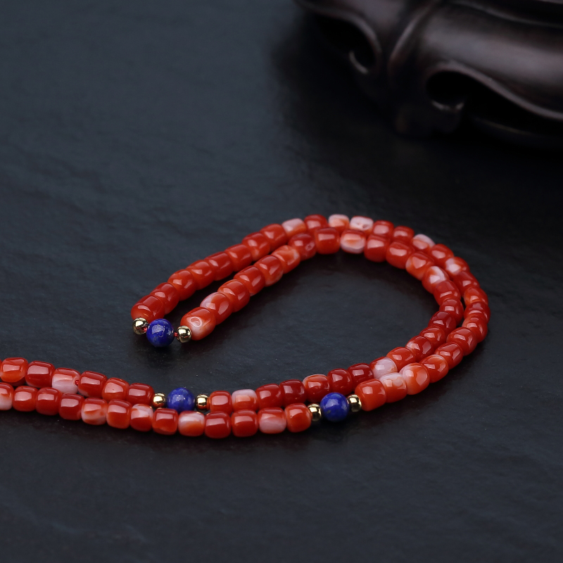 天然红珊瑚苹果珠佛珠-红掌柜