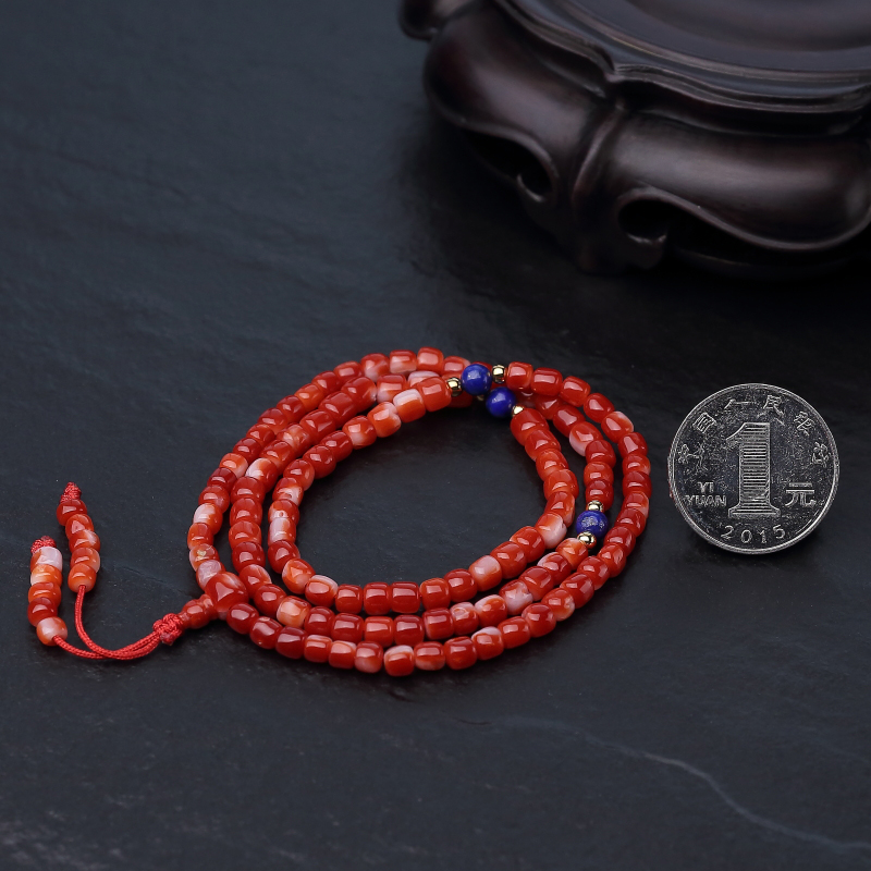 天然红珊瑚苹果珠108佛珠-红掌柜