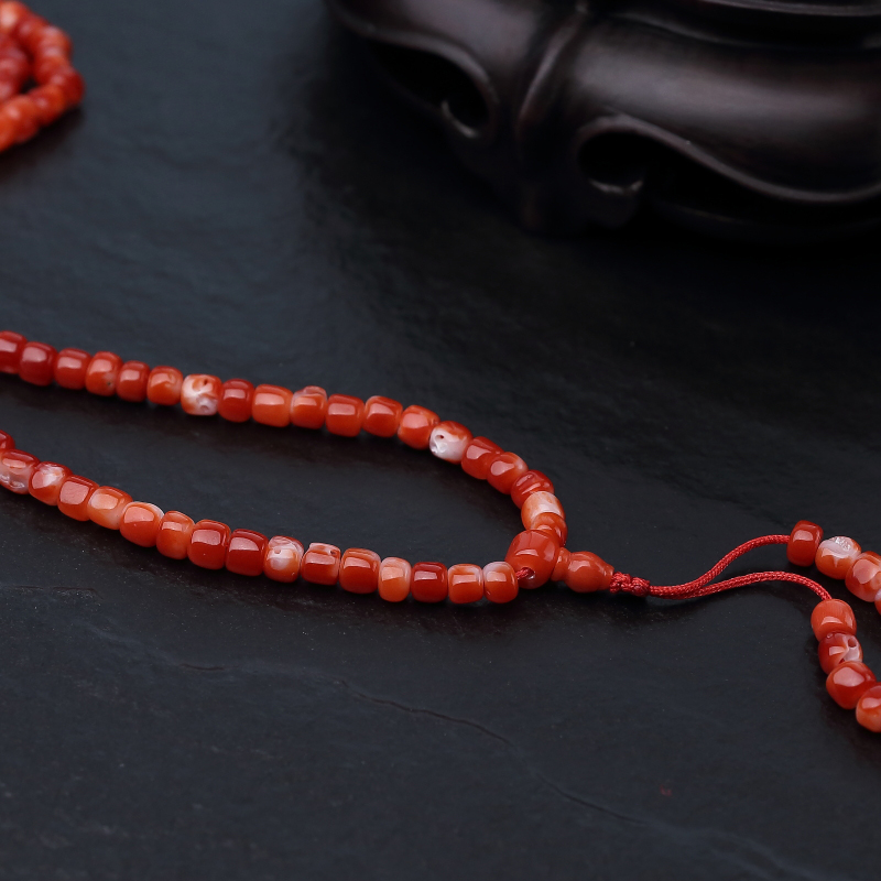 珊瑚苹果珠108佛珠-红掌柜