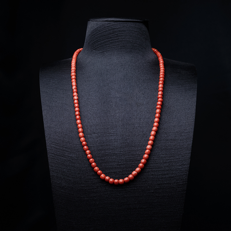 MOMO橘红珊瑚苹果珠108佛珠-红掌柜