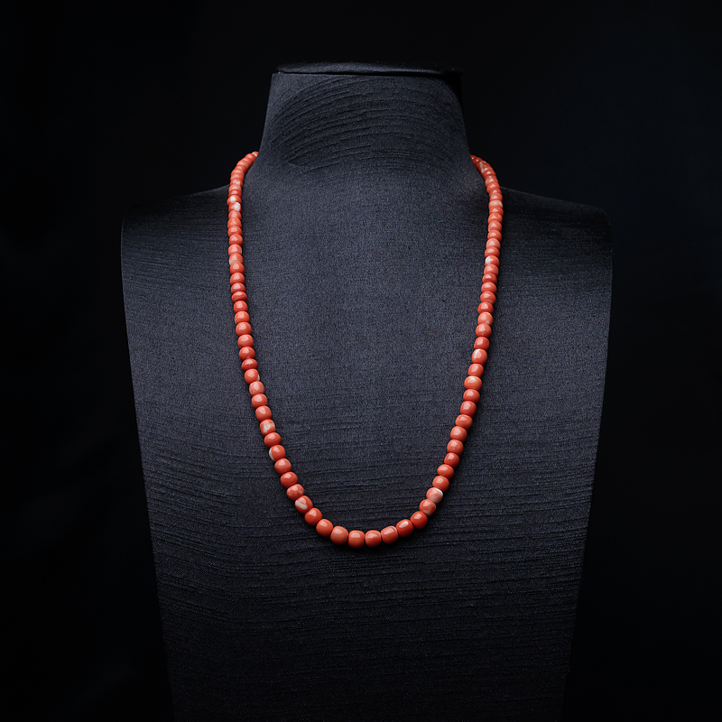 MOMO橘红珊瑚苹果珠108佛珠-红掌柜