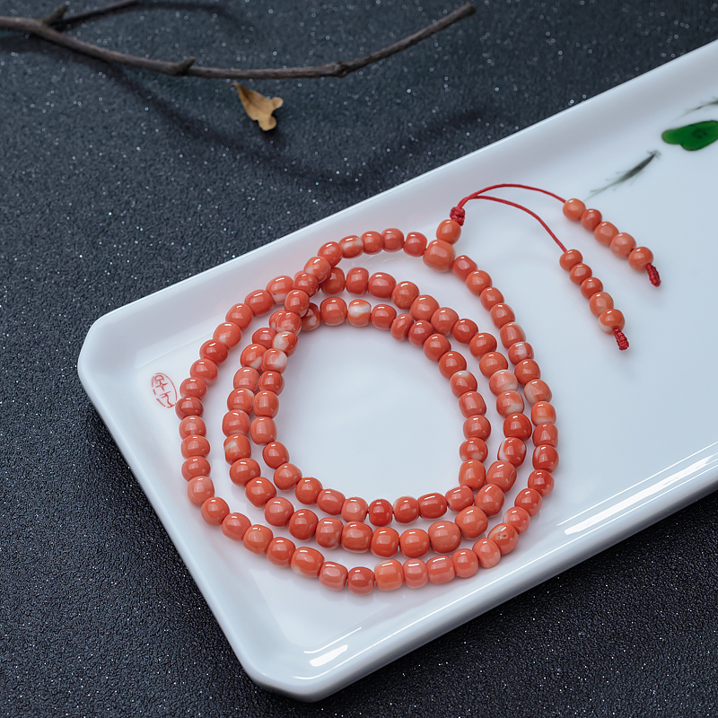 红珊瑚苹果珠108佛珠-红掌柜