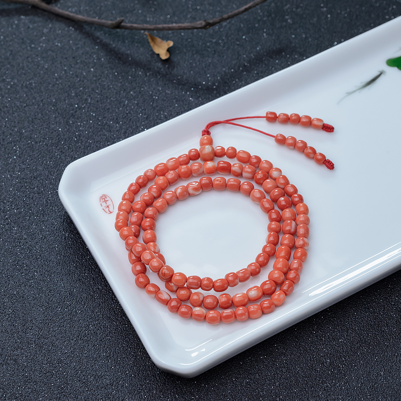 MOMO珊瑚108佛珠-红掌柜